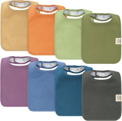 KeaBabies 8-Pack organic cotton baby bibs front view in Cruise pattern