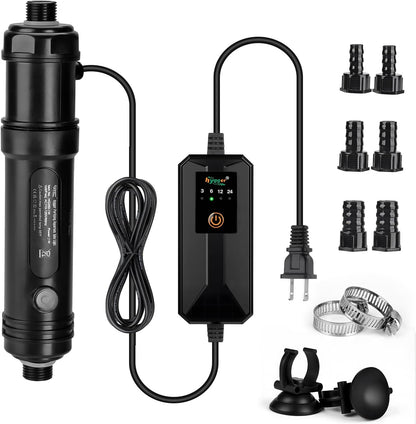 hygger 9W Aquarium U-V Light with Timer, 360 degrees Protective Shield Clean Light for Crystal Clear Green Water, Submersible Fish Tank Cleaner for 60-100 Gallon Freshwater & Saltwater Aquariums - Image 10