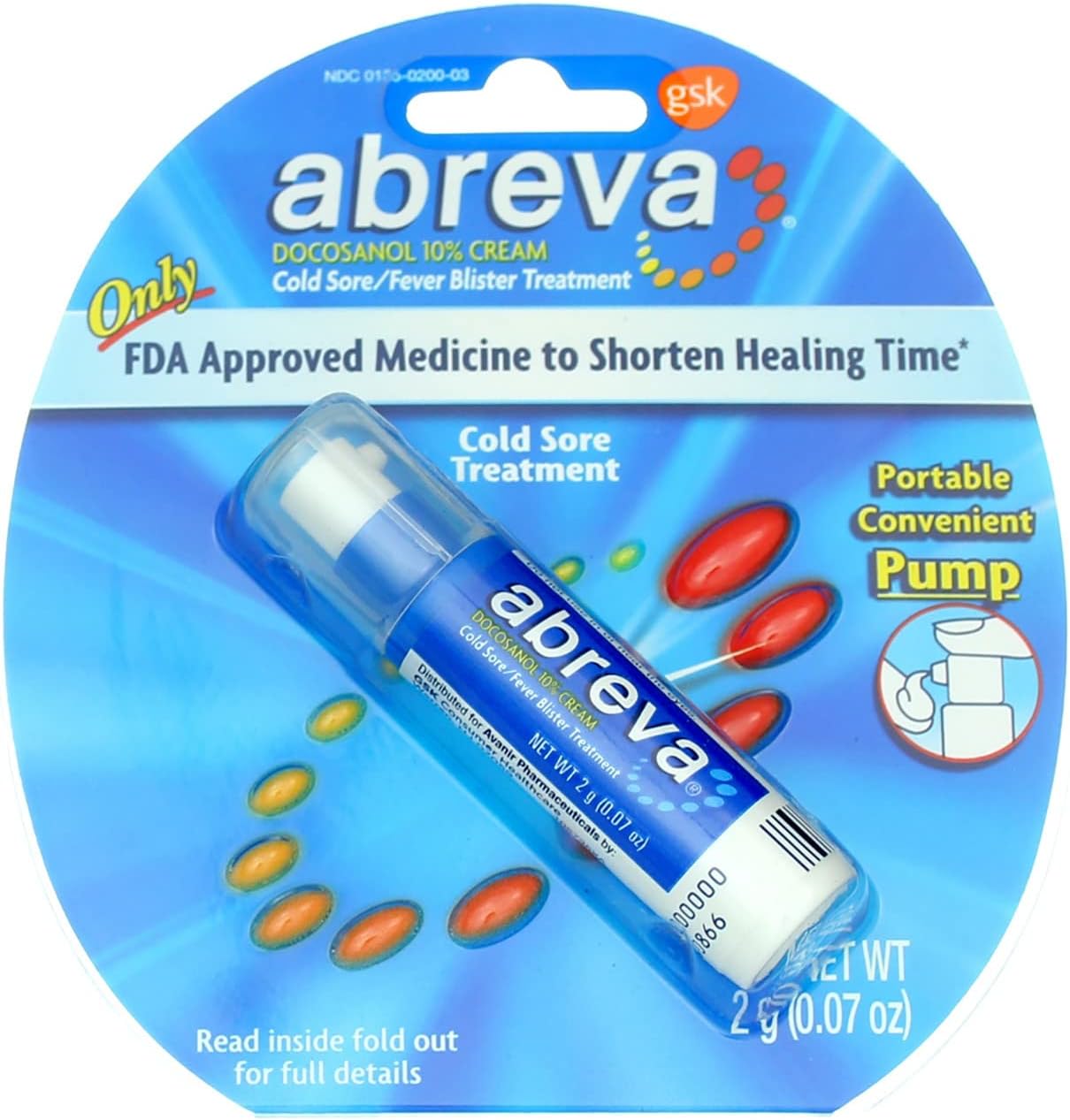 Abreva Cold Sore Fever Blister Treatment front packaging view