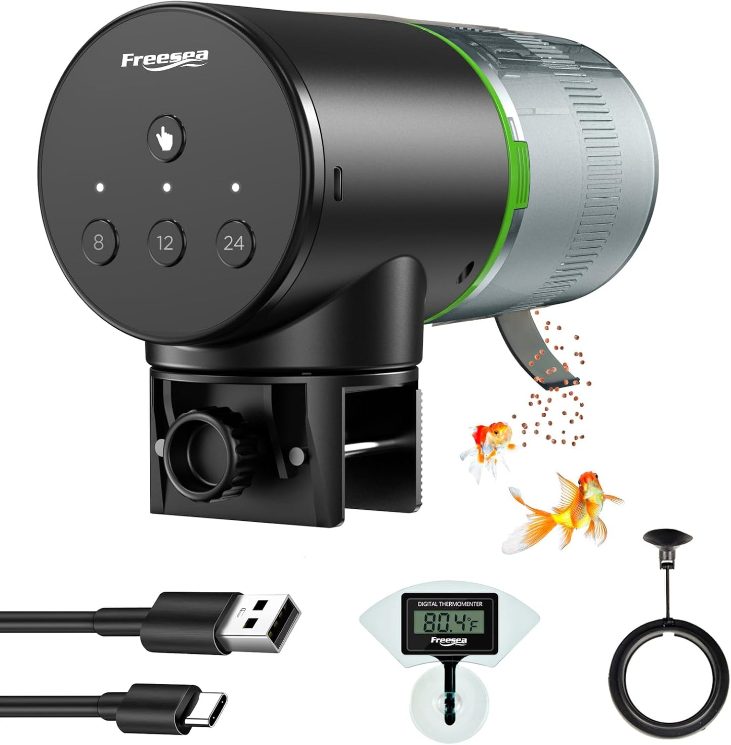 Freesea Automatic Fish Feeder for Aquarium: 3 Timers & One-Touch Easy Setup - 7-14 Day Supply with 200ML Food Dispenser - Worry-Free Vacation Feeding for Betta Turtle Tank - Image 10