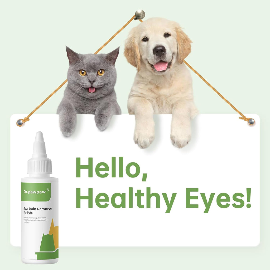 Ancopaws pet eye care solution bottle displaying authentic imported label