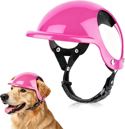 Secure chin strap detail on small pet helmet