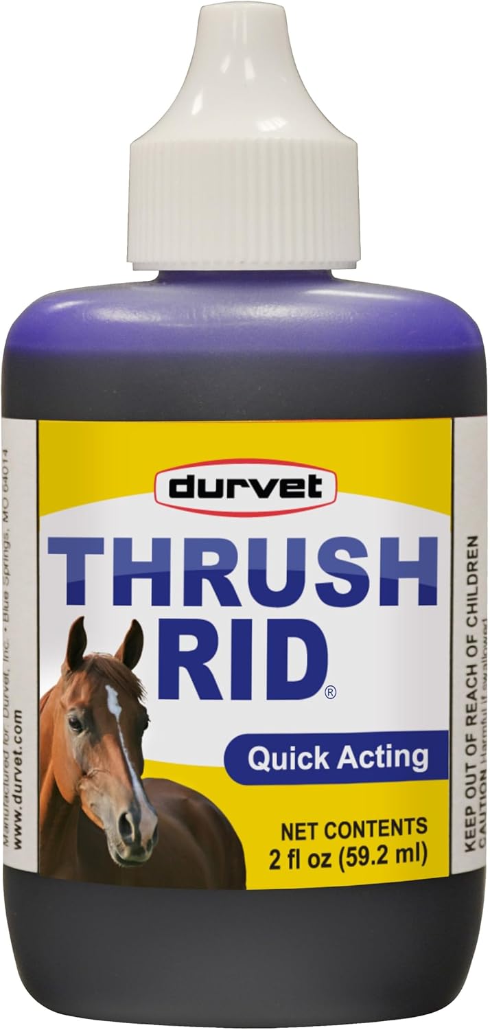 Durvet Thrush Rid for Horses 2 Fluid Ounce front view authentic imported equine hoof care treatment liquid