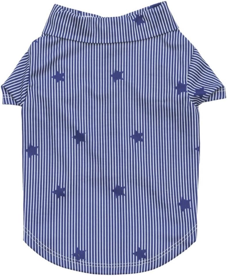 Tangpan striped tropical print dog shirt front view