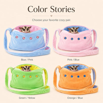 Meow&Woof Sugar Glider Bonding Pouch Small Pet Carrier Bag Sling with Strap Critter Cuddler for Gliders Ferret, Rat, Hedgehog, Hamster Outdoor-Blue - Image 6