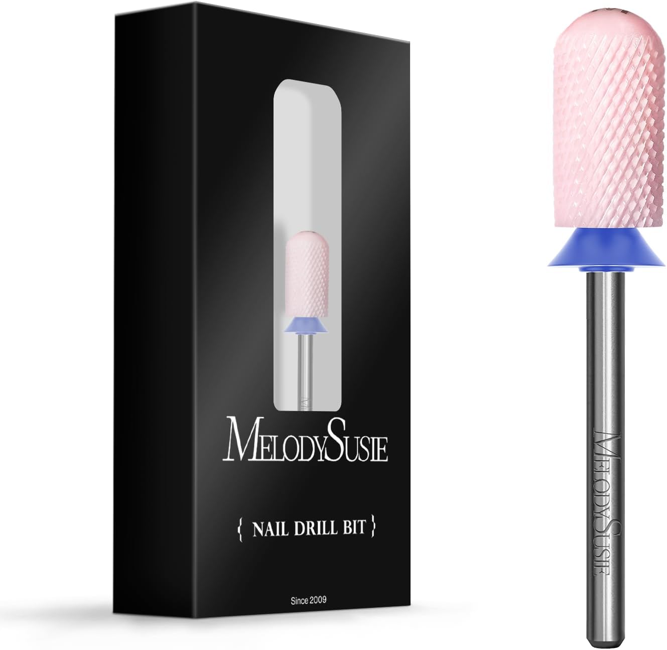 MelodySusie Ceramic Nail Drill Bit pink smooth round top front view