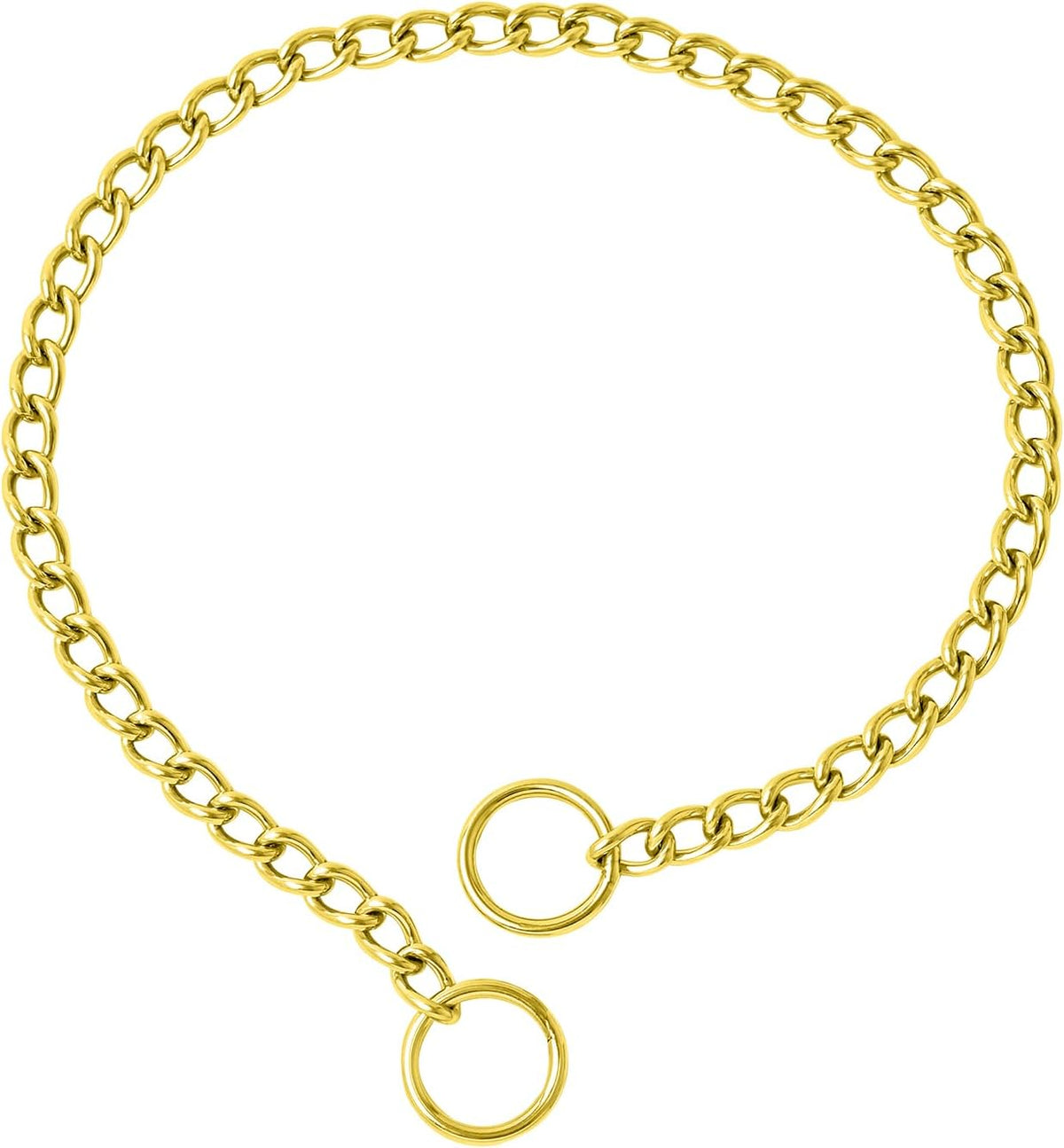 WePet premium imported pet collar side view focusing on the two millimeter link thickness.