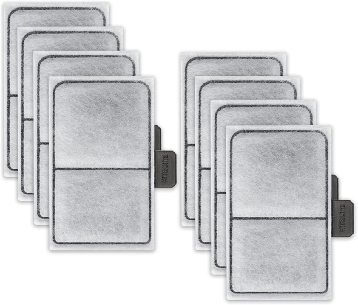 HiTauing 8 Pack EF-S Filter Cartridges front view showing the multi-layer filtration mesh.