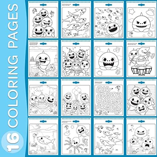 Crayola non toxic clear ink markers revealing colors on special shark coloring pages
