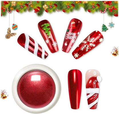 Bishengyf red chrome nail powder jar front view.