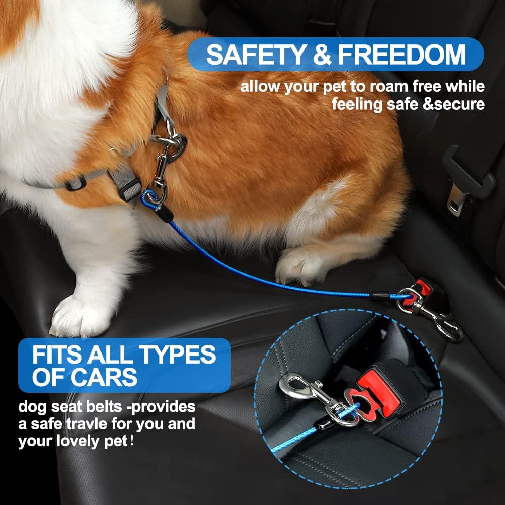 Mi Metty dog car safety restraint attached to seat latch