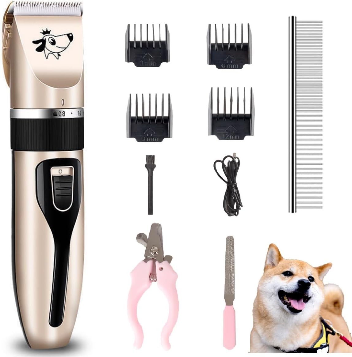 Cakapet dog clippers grooming kit front view professional cordless pet hair trimmer