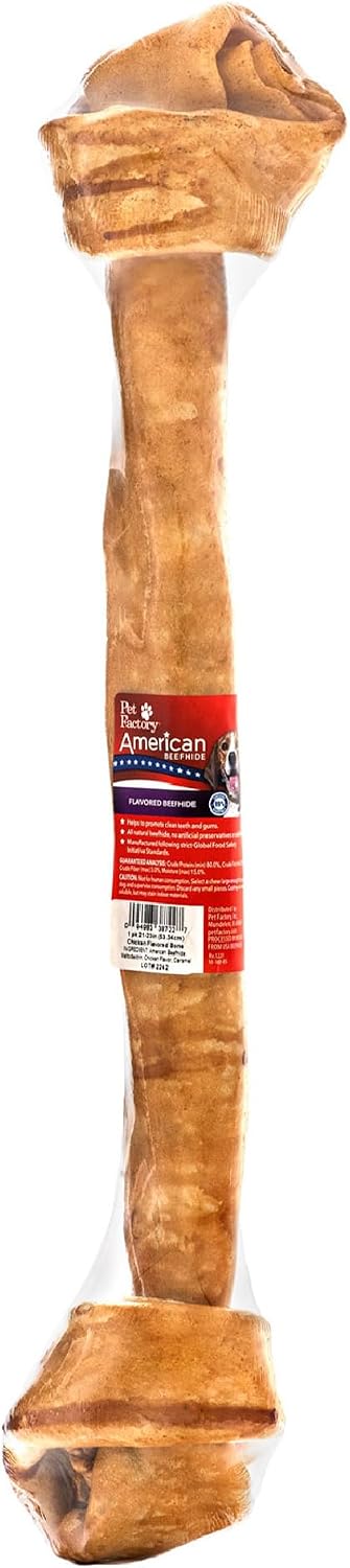 Natural flavor American beefhide bone ideal for pet oral care routines.