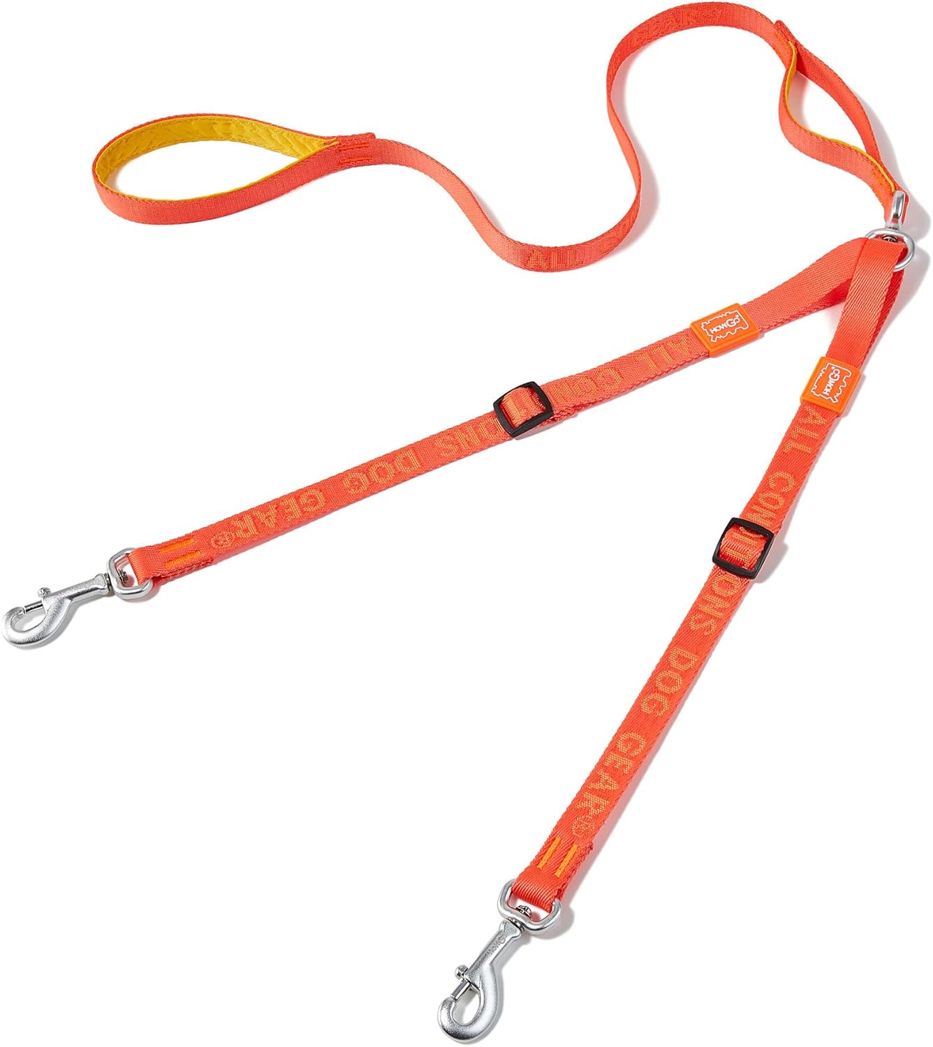 HOWGO Double Dog Leash, No Tangle 360 degrees Swivel, Adjustable Two Padded Handles, Double Clip Dog Leash Coupler Splitter Breeds (Black, 4/5'' x 4.8 FT, Std) - Image 12