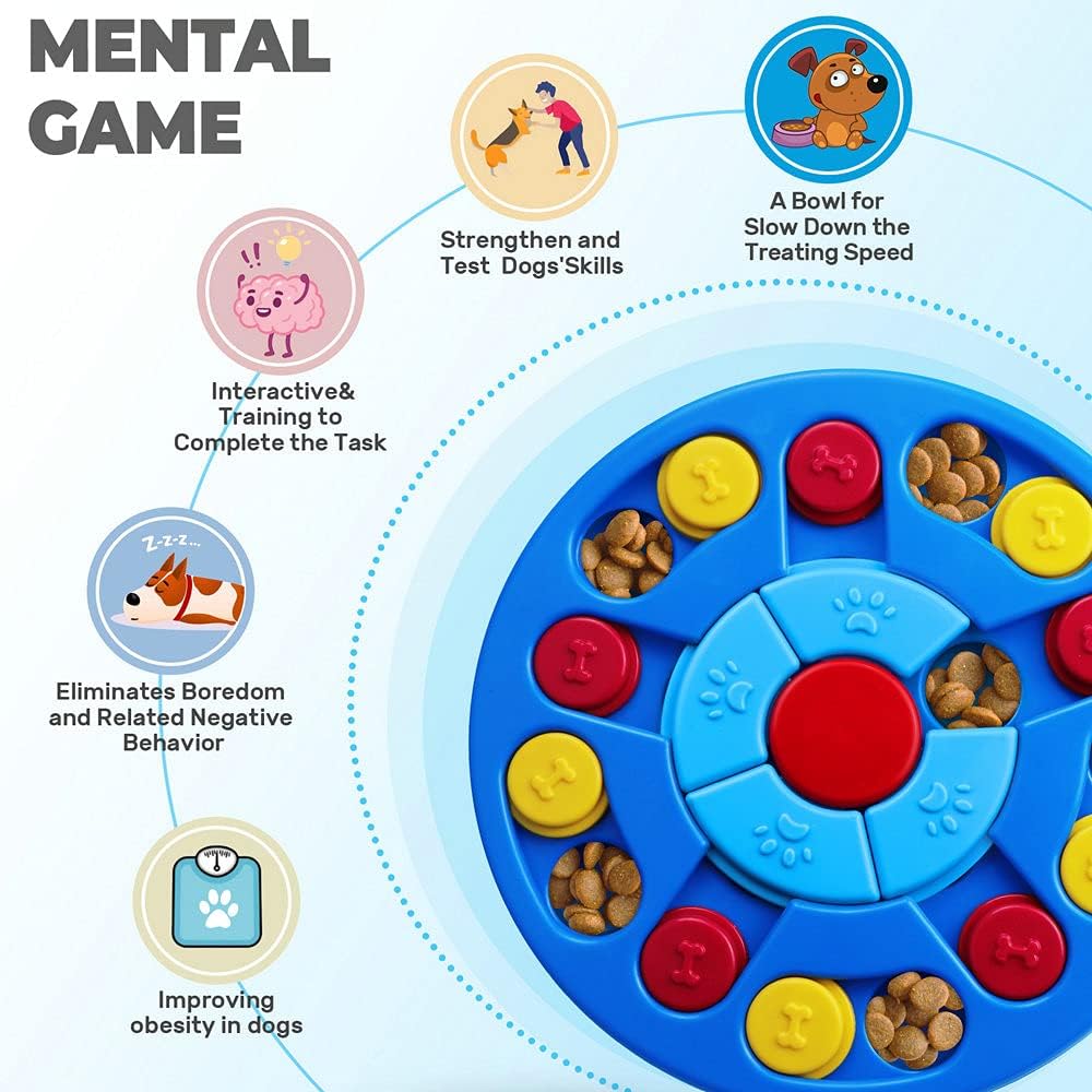 Smart dog using Yoboeew puzzle feeder for mental exercise