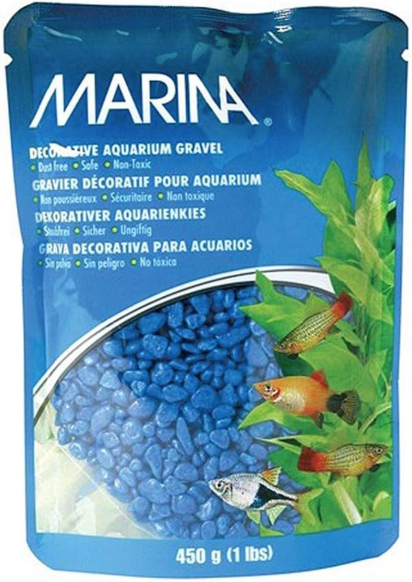 Marina decorative aquarium gravel blue 450 grams front view