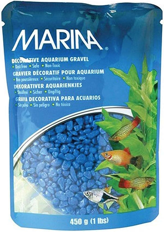 Marina decorative aquarium gravel blue 450 grams front view