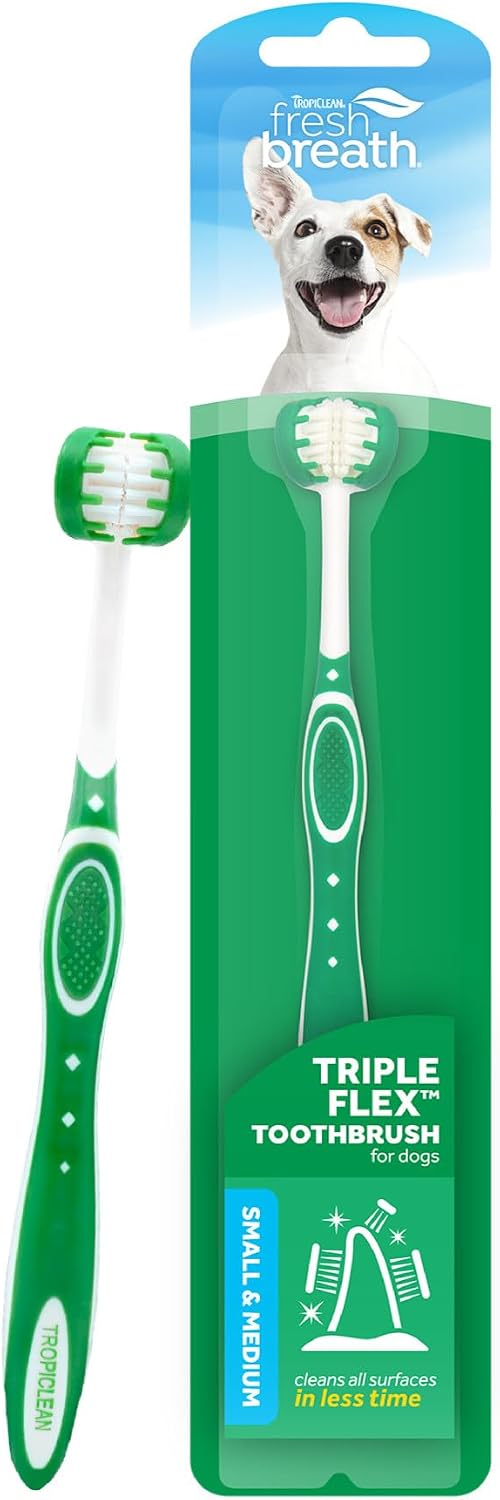 TropiClean Fresh Breath TripleFlex Toothbrush for Large Dogs | Use Toothpaste or Gel | 360-Degree Toothbrush | Complete Dental Care - Image 11