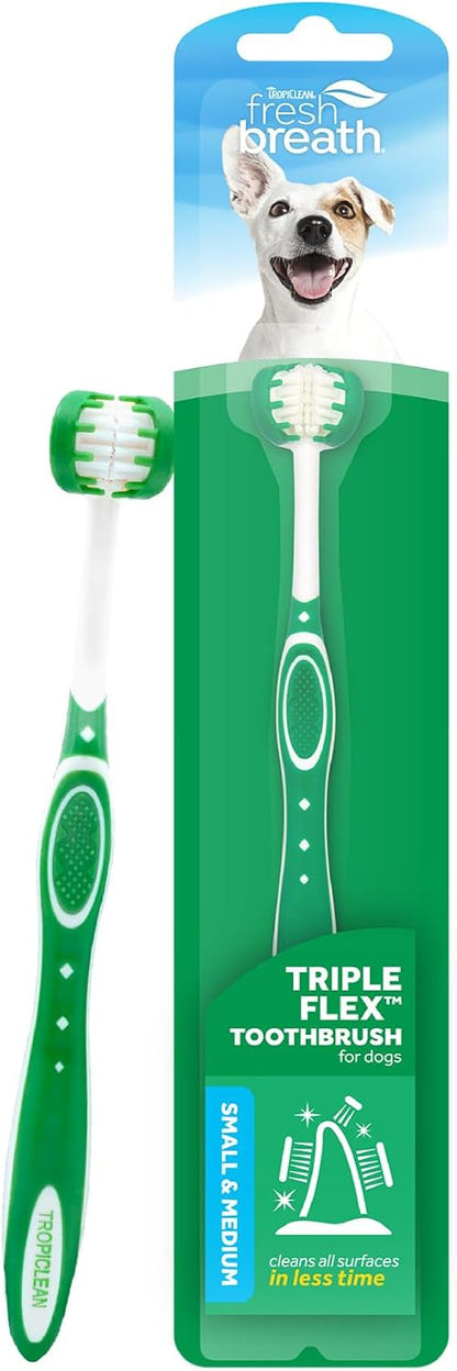 TropiClean Fresh Breath TripleFlex Toothbrush for Large Dogs | Use Toothpaste or Gel | 360-Degree Toothbrush | Complete Dental Care - Image 11