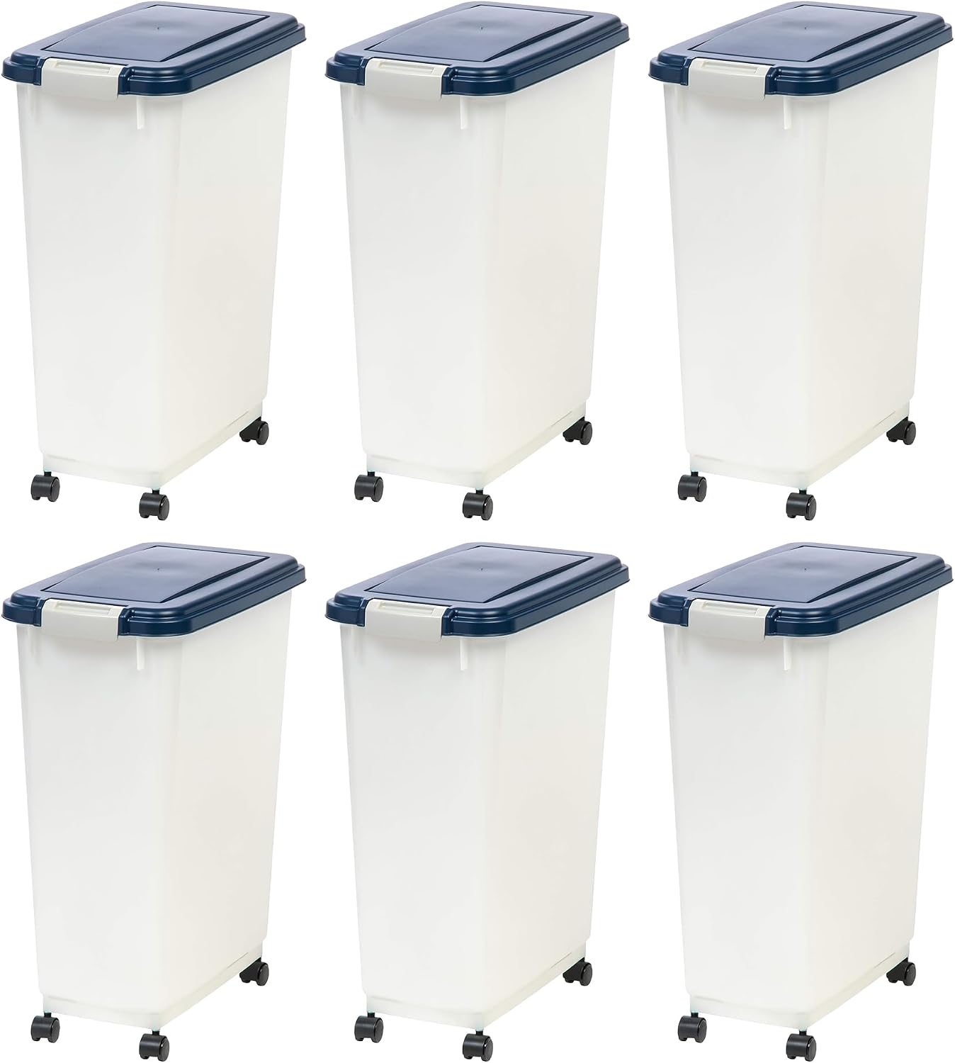 IRIS USA Dog Food Storage Container, 2 Pack, Up to 30 lbs Each, Airtight Seal for Freshness, Wheels for Rolling, Easy One Hand Opening, Made in USA, BPA Free, Clear/Black - Image 14