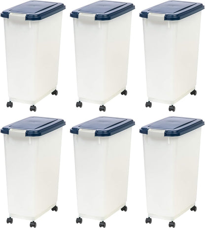 IRIS USA Dog Food Storage Container, 2 Pack, Up to 30 lbs Each, Airtight Seal for Freshness, Wheels for Rolling, Easy One Hand Opening, Made in USA, BPA Free, Clear/Black - Image 14
