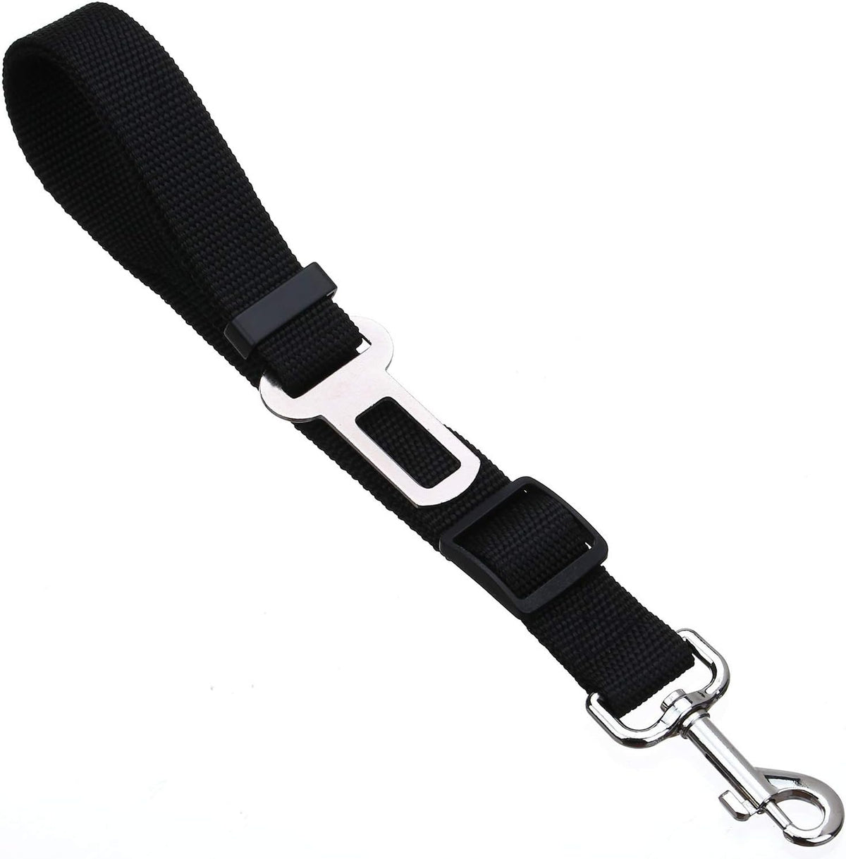 Adjustable nylon strap mechanism for pet seat belt