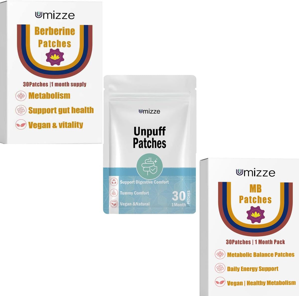 Bigyuan 3-in-1 metabolic patch set front view for weight support