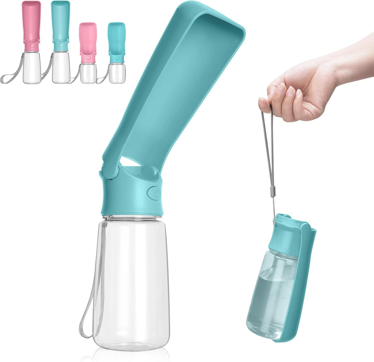 Portable Dog Water Bottle, Foldable Dog Water Bottle Leak Proof Dispenser for Puppy Small Medium Large Dogs, Pet Drink Cup for Walking Hiking Traveling(Pink,12oz) - Image 13