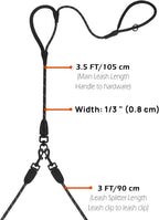 PetBonus twin dog walking lead with lockable secure metal clasp