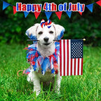 Piklodo patriotic bows displayed on a pet grooming set