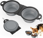Pawaboo Collapsible Dog Bowls 2 Pack, Silicone Feeding Watering Bowls with Lids & Carabiners for Dogs Cats, Portable Collapsable Water Feeder Food Bowl for Walking Traveling Home Use, VioletTurquoise - Image 14