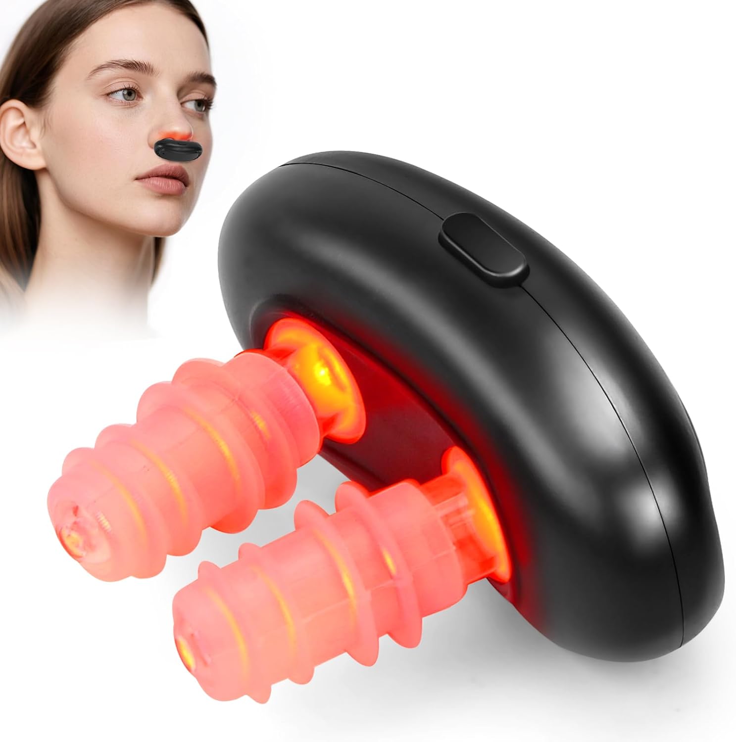 Generic Red Light Nasal Therapy Device front view showcasing the portable sinus relief instrument.