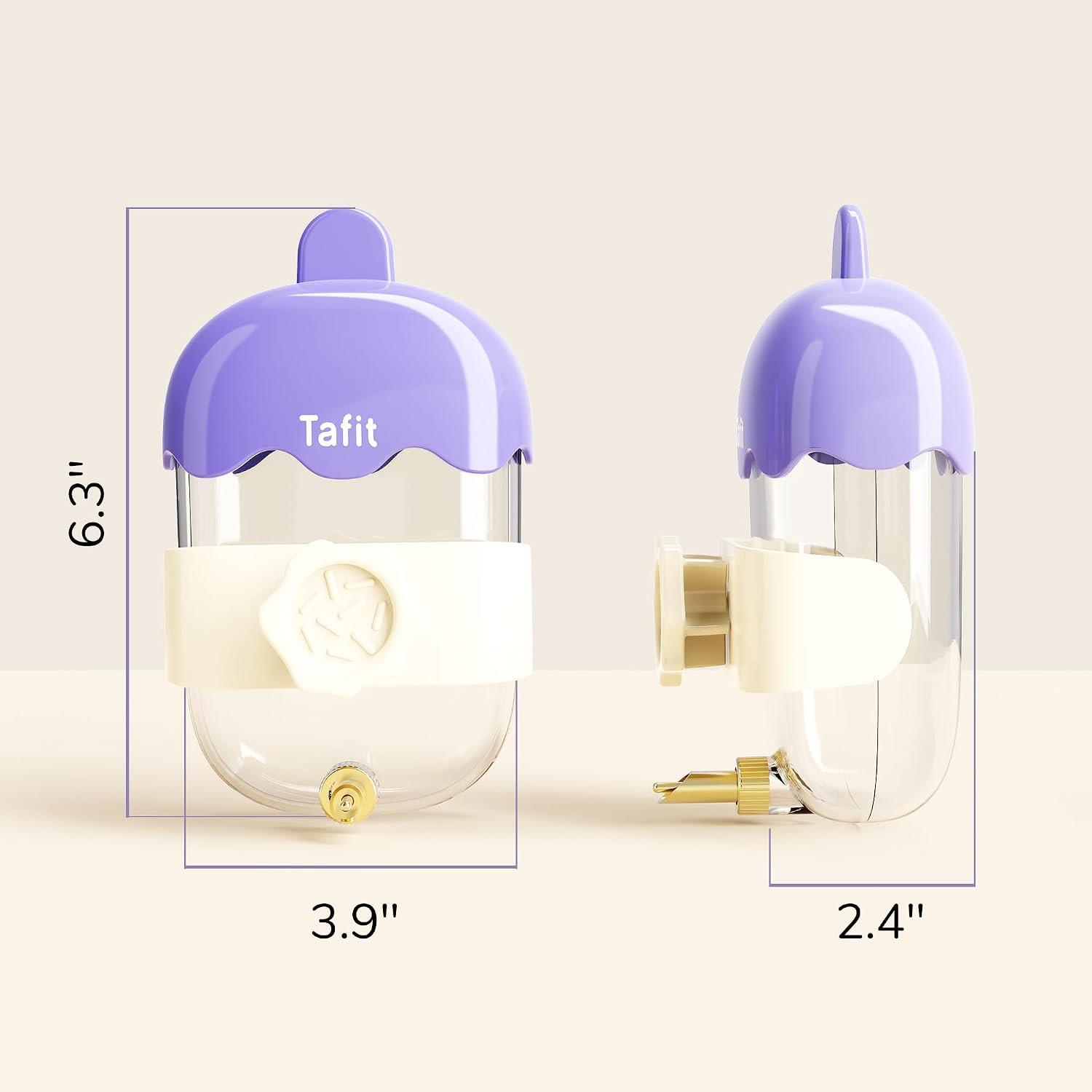 Leak-Proof & Chew-Proof Hanging Water Dispenser No Drip for Birds, Chinchillas, Guinea Pigs, Ferrets, Rats, Rabbits, Bunnies, Parrots, Squirrels, and Other Small Animals - Beige, 12oz - Image 7
