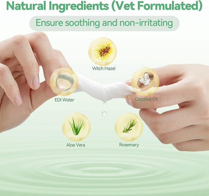 Fldofaves ear wipes packaging showing pet hygiene benefits