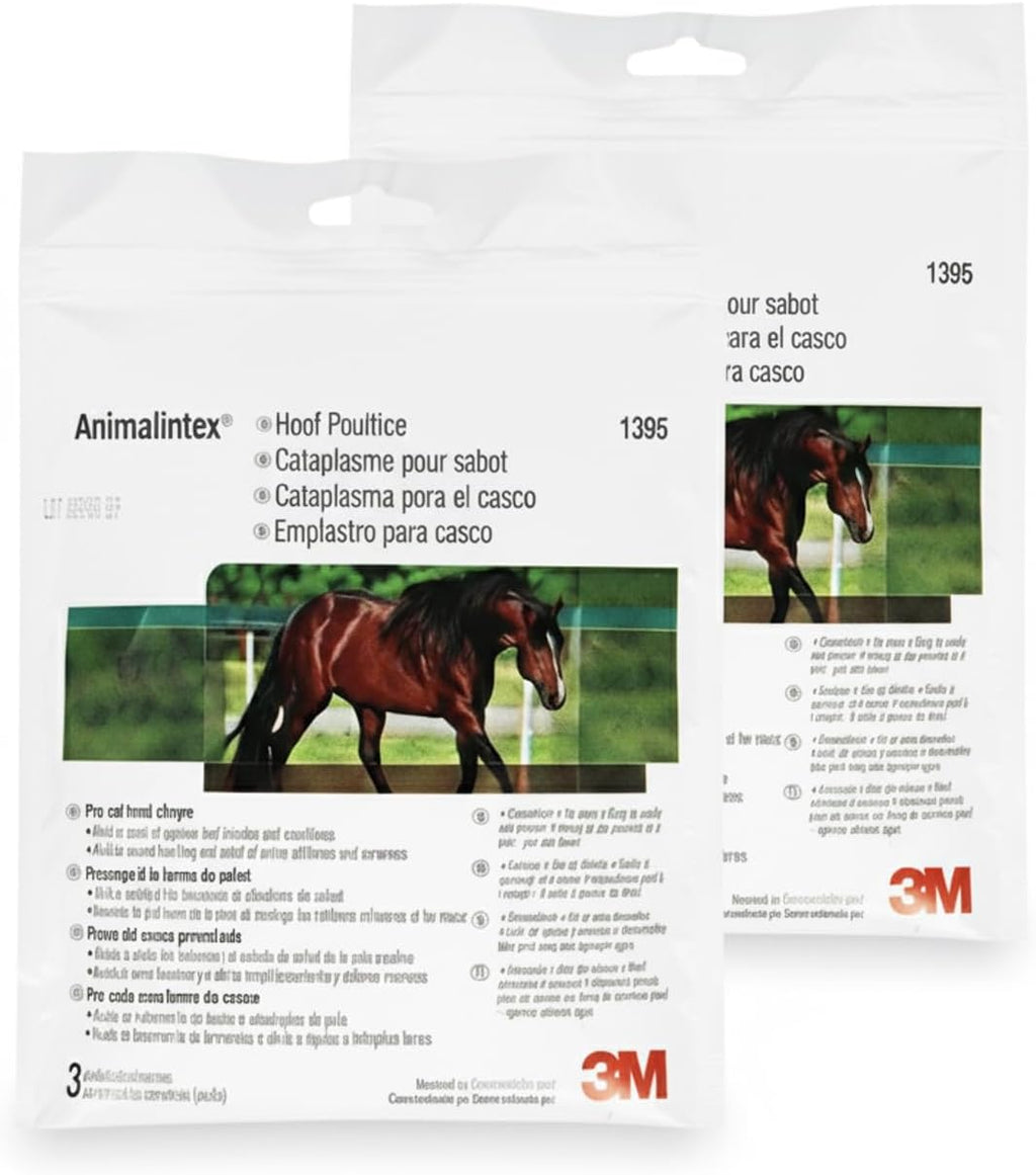 3M Animalintex Hoof Poultice Pads for Horses 3 Pack front view packaging