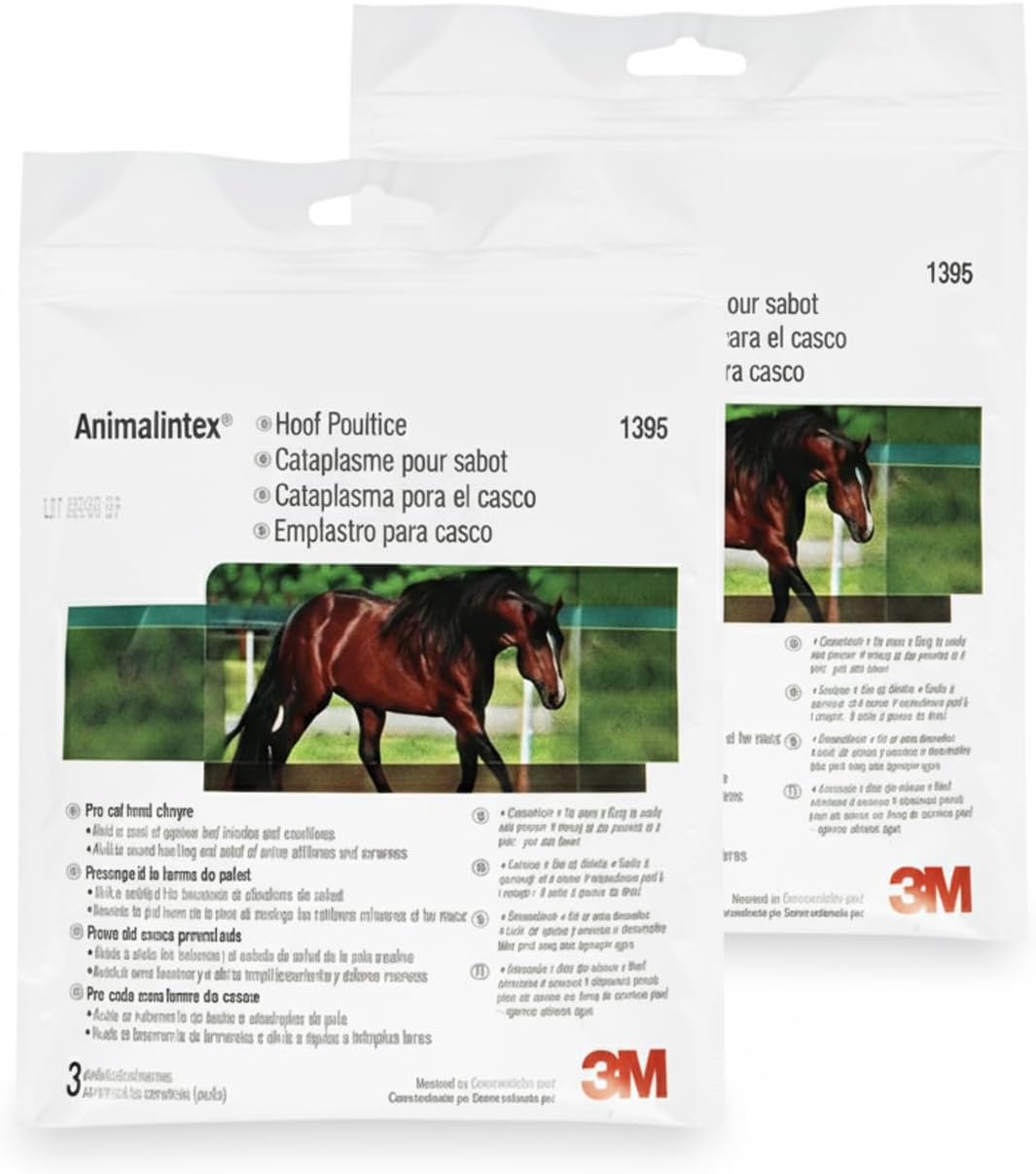 3M Animalintex Hoof Poultice Pads for Horses 3 Pack front view packaging