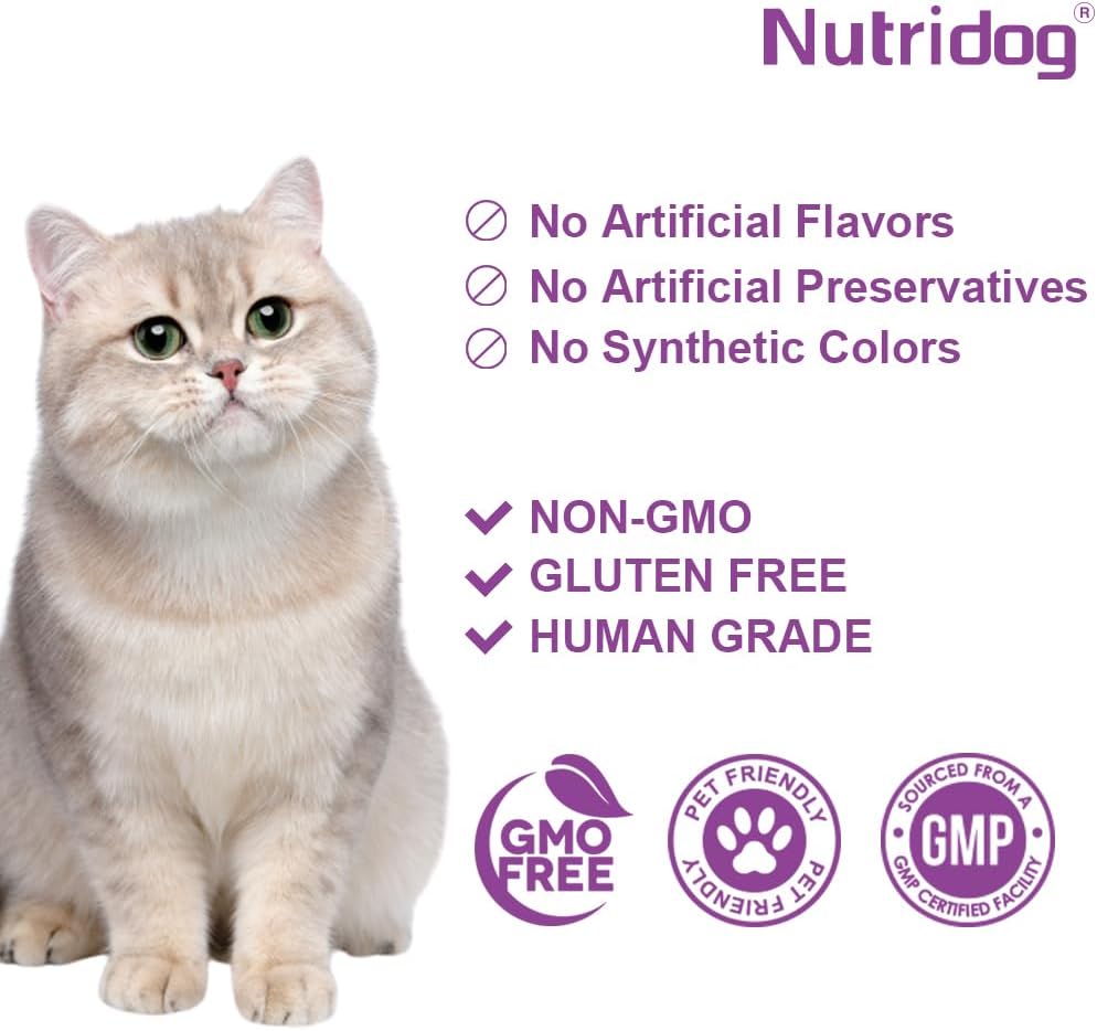 Feline digestive care supplement with zinc and biotin for healthy coat maintenance.