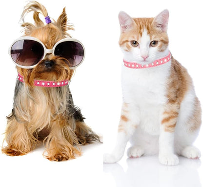 Side profile of Youalso sparkly rhinestone dog collar for female pets