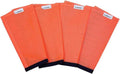 SHOOFLY Horse Leggins front view showing orange mesh material and heavy-duty closures.