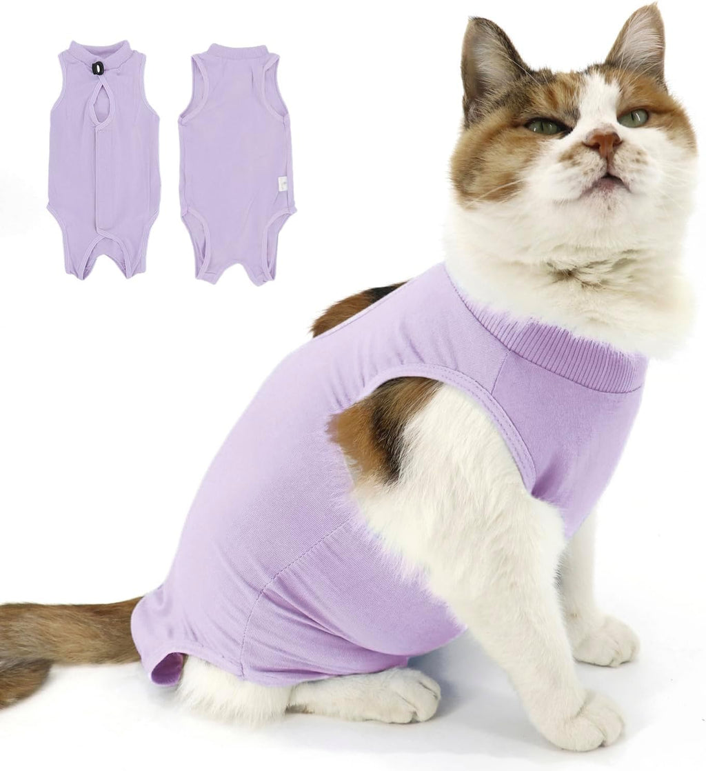 QIYADIN cat professional recovery apparel packaging and size chart illustration