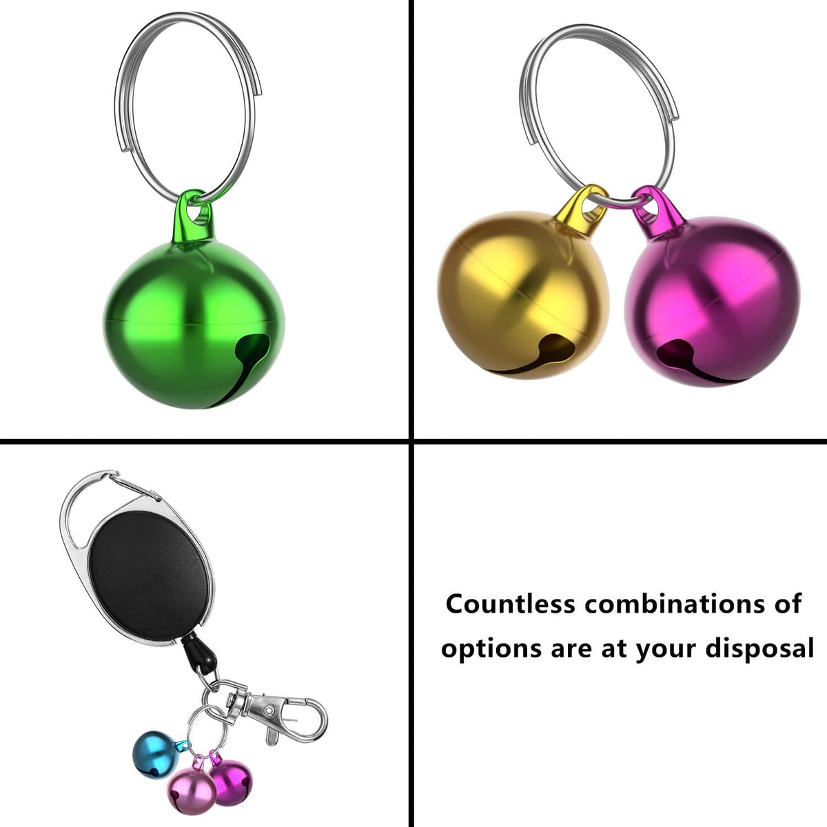 Outus multicolored bell accessories for animal collars