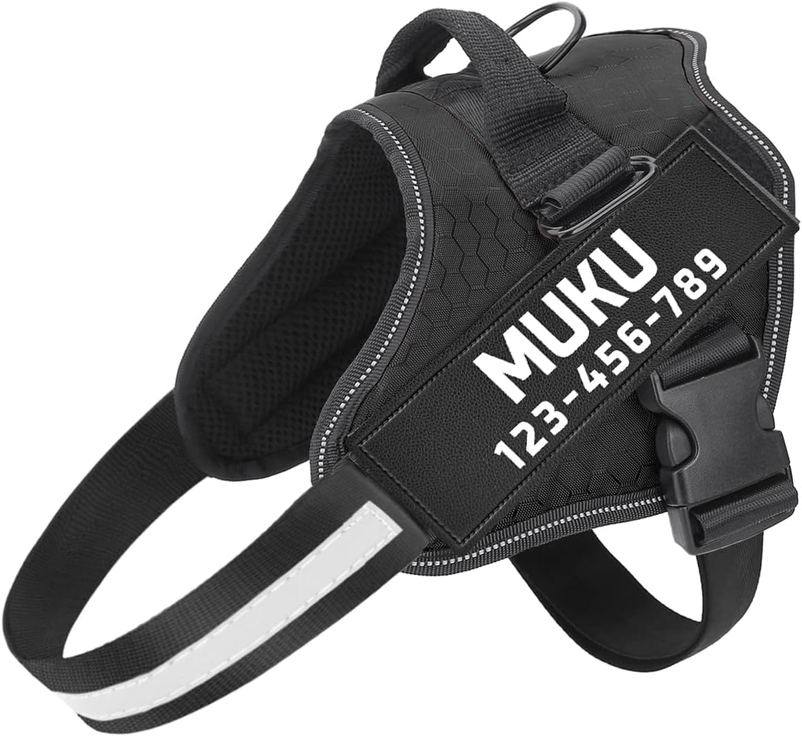 MUMUPET Service Dog Harness, No Pull Reflective Adjustable Vest with Handle, Soft Breathable Padding for Small Dogs, 2 Removable Velcro Patches (Red, S) - Image 15