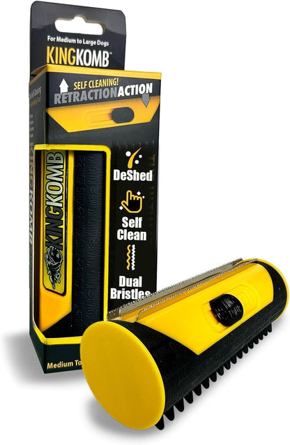 Self cleaning action of King Kanine deshedding brush
