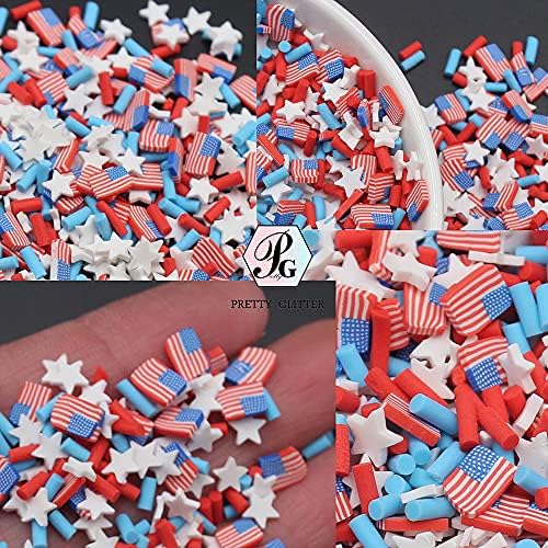 PrettyG red white and blue clay sprinkles