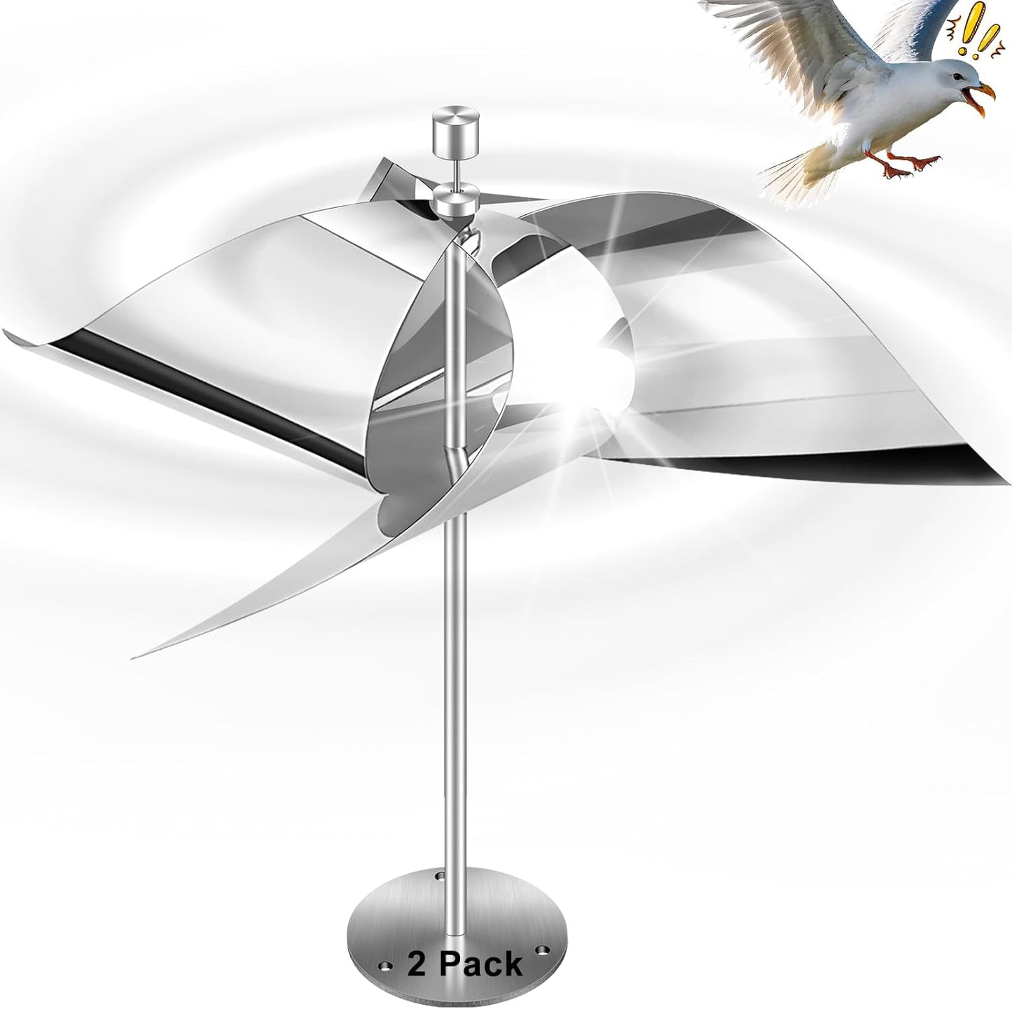 Greenight 2 Pack Reflective Wind Powered Bird Scare Devices front view