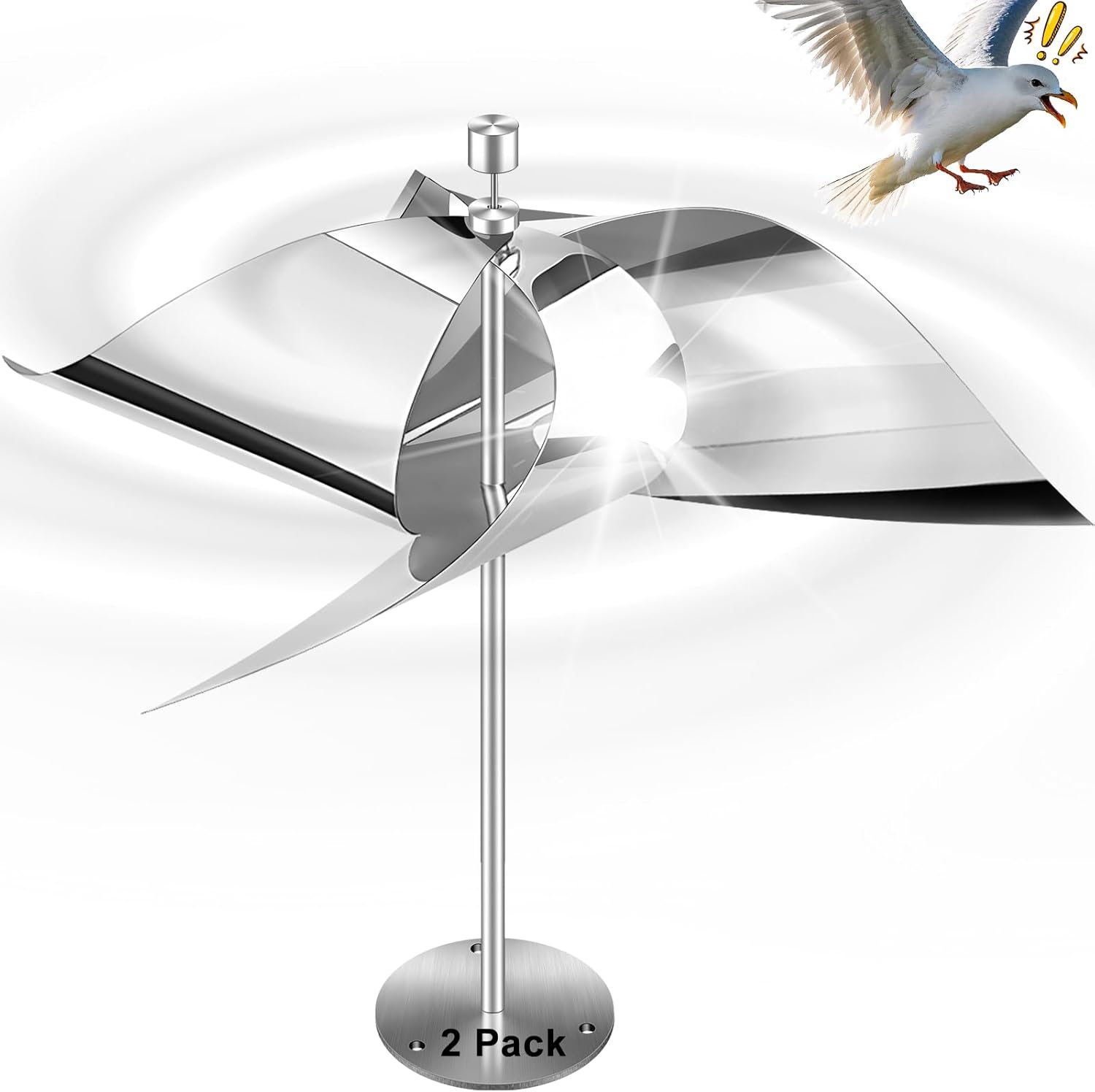 Greenight 2 Pack Reflective Wind Powered Bird Scare Devices front view