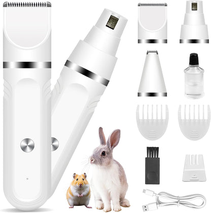 Lyrzzey guinea pig and rabbit grooming kit front view showing cordless white device