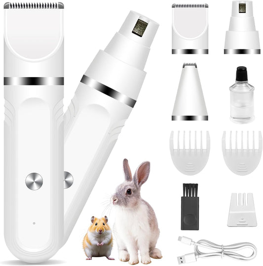 Lyrzzey guinea pig and rabbit grooming kit front view showing cordless white device