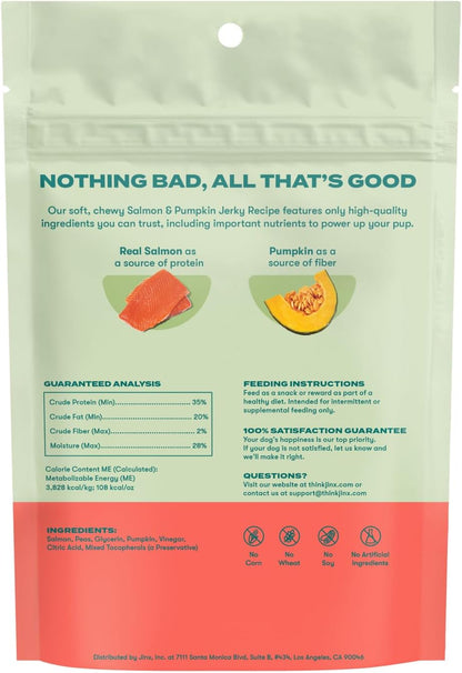 Jinx Salmon and Pumpkin dog treats packaging detail