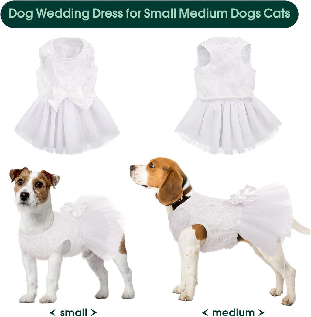 Kuoser small girl dog birthday party dress multi layered fluffy yarn design